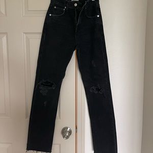 AGOLDE Cherie High Rise Straight Black Jean Pant